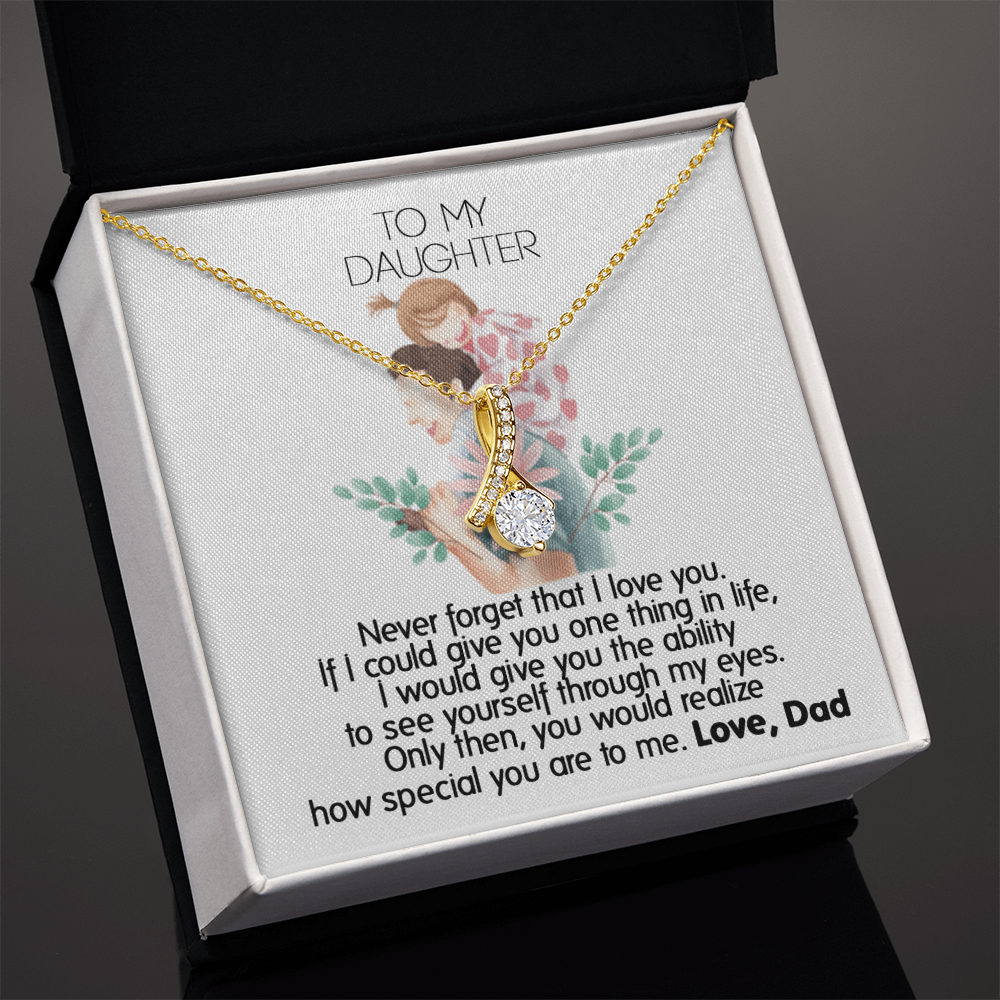 To My Daughter Necklace From Dad With Heartfelt Message & Elegant Box Gifts From Daddy Papa, Father Daughter Beautiful Jewelry Gift On Graduation or Birthday 2026