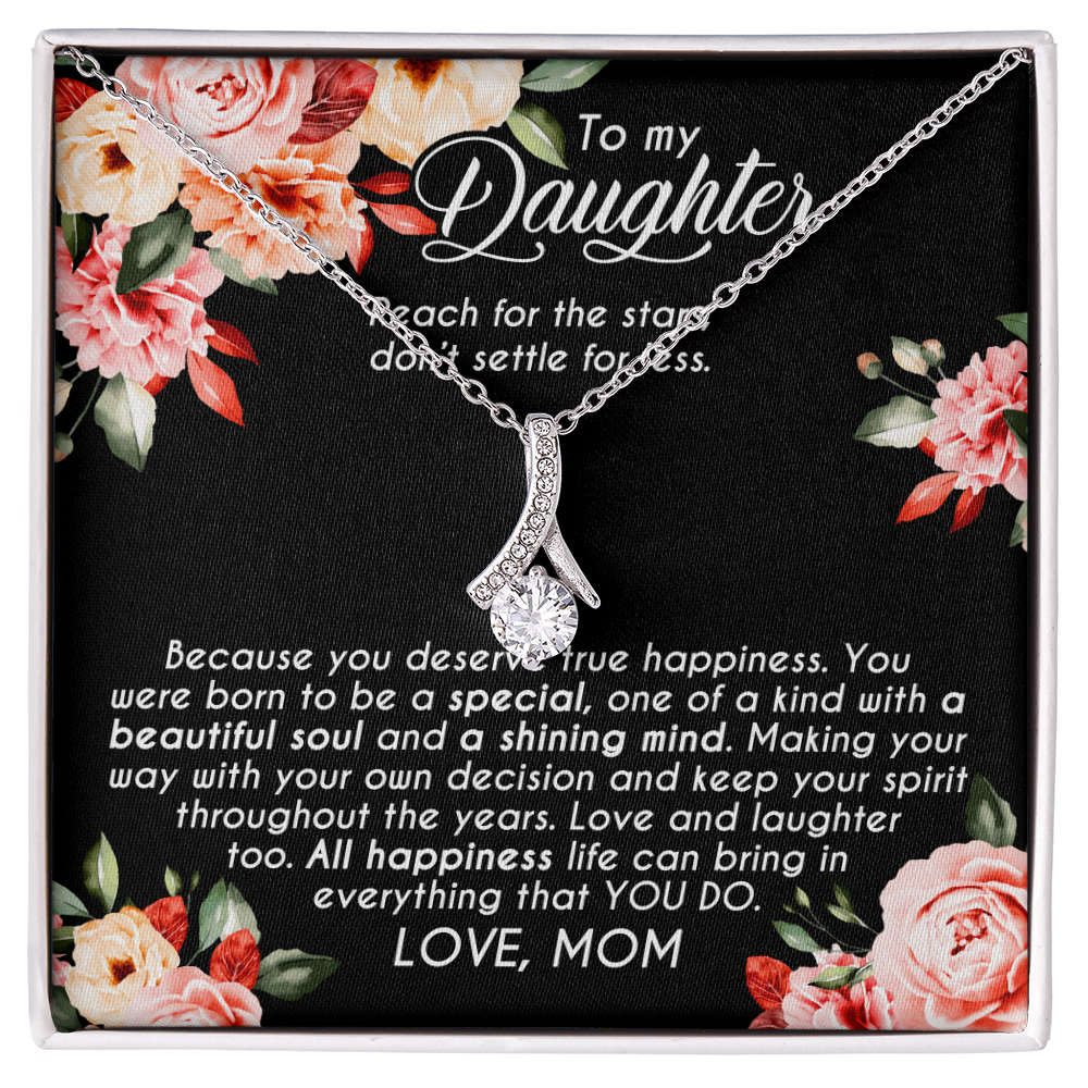 To My Daughter Necklace From Mom With Heartfelt Message & Elegant Box, Gifts For Daughter From Mama, Beautiful Jewelry Gift From Love Mommy On Graduation, Birthday 2026, Wedding, Valentine's Day
