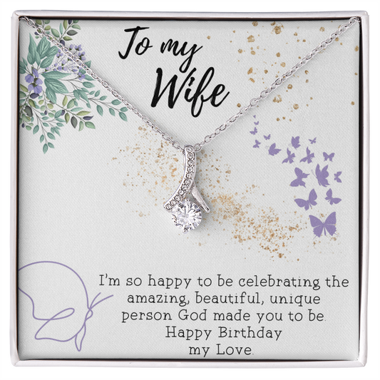 To My Wife Necklace - Gift for Wife Birthday Marriage - Happy Birthday My Love - Handmade Necklace for her - To My Soulmate Necklace - Husband Gift For Wife