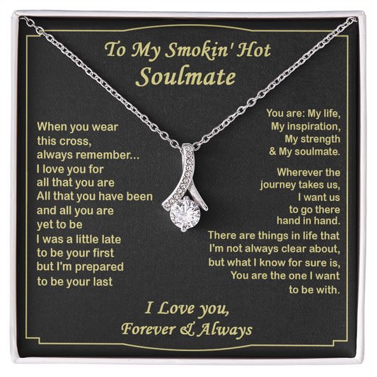 Gift For Your Soulmate - You Are My Inspiration - Love Knot - Golden colour Neckless for Beloved wife - To My Wife Necklace With Message Card - Gold Woman Name Jewelry - White Gold Name Necklace