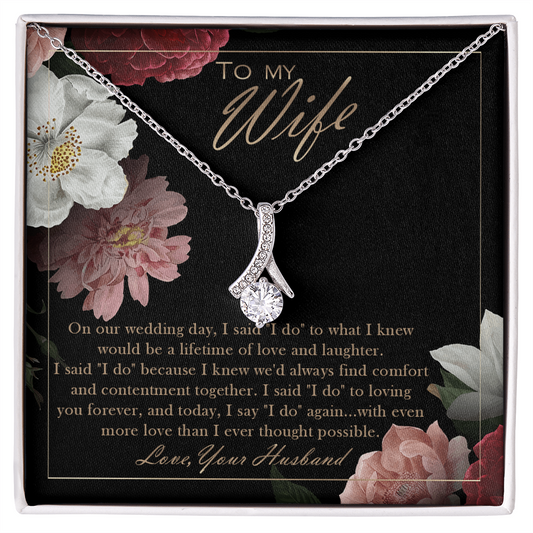 To My Wife Wedding Anniversary Gift - To My Queen - To My Wife Necklace With Message Card - Anniversary Gift For Wife - To My Wife Necklace Anniversary Gift For Wife