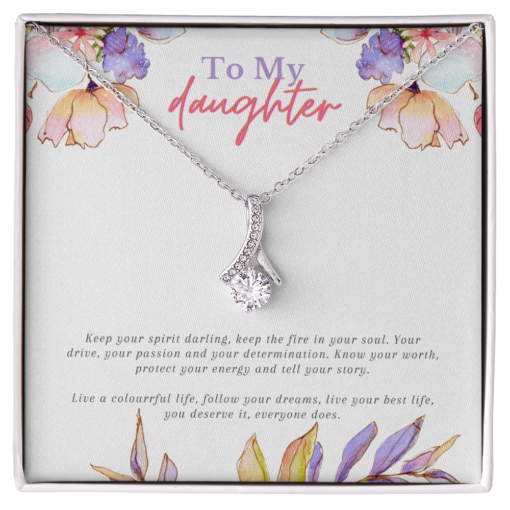 To My Daughter Necklace From Dad With Heartfelt Message & Elegant Box, Gifts For Daughter From Mom, Beautiful Jewelry Gift From Love Daddy Mommy On Graduation, Birthday 2026, Wedding, Valentine's Day