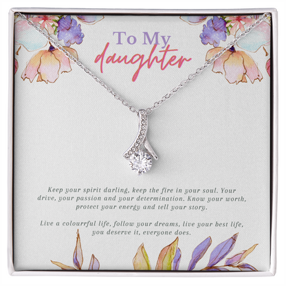 To My Daughter Necklace From Dad With Heartfelt Message & Elegant Box, Gifts For Daughter From Mom, Beautiful Jewelry Gift From Love Daddy Mommy On Graduation, Birthday 2026, Wedding, Valentine's Day