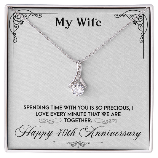 Anniversary Gift for Wife From Husband, Wife Gift, Wife Necklace - My Wife Every Minute 40th Anniversary Peas Pod Necklace - Best Gift for Anniversary - Precious Gift Wifey - Diamond Necklace for Soulmate