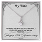 Anniversary Gift for Wife From Husband, Wife Gift, Wife Necklace - My Wife Every Minute 40th Anniversary Peas Pod Necklace - Best Gift for Anniversary - Precious Gift Wifey - Diamond Necklace for Soulmate