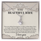 To My Beautiful Wife Necklace - Forever Love Necklace for wife - I Love You - Gift from Husband - Best Gift for her - Romantic message card - Couple Necklace Set