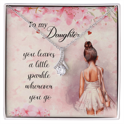 To My Daughter Necklace From Dad With Heartfelt Message & Elegant Box, Gifts For Daughter From Mom, Beautiful Jewelry Gift From Love Daddy Mommy On Graduation, Birthday 2026, Wedding, Valentine's Day