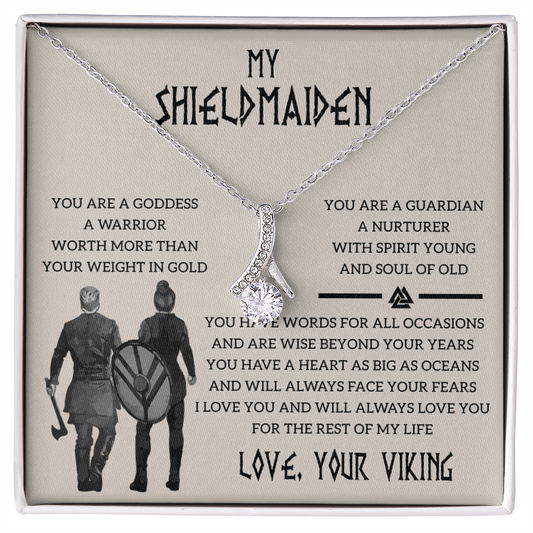 The Love Knot Necklace For Your Shieldmaiden Wife - To my Wife Necklace - anniversary necklace for wife - To My Wife Necklace From Husband - To My Soulmate Necklace For Women