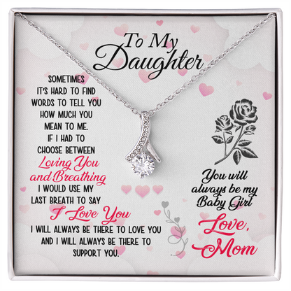 To My Daughter Alluring Beauty Necklace, Birthday Christmas Gift for Daughter, Meaningful Jewelry From Mom Parents
