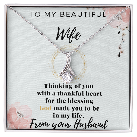 Personalized To Wife Keepsake - Handmade Necklace for wife - Romantic message card for soulmate - Customize Couple Necklace  - Wife Gift - Wife Necklace - Soulmate Gift - Soumate Necklace