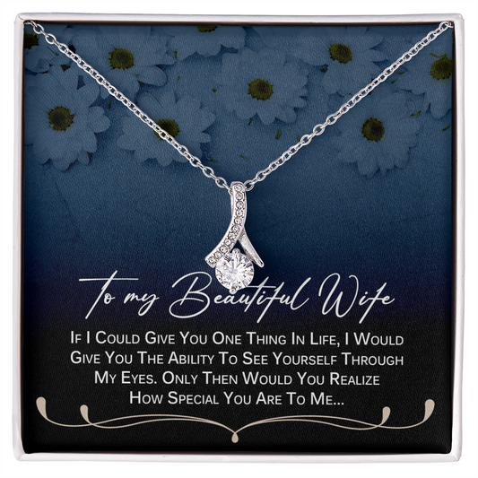 Couple Necklace Set - Friendship Necklaces - Valentines Day Gifts For Wife - Wife Birthday Gift - To My Beautiful Wife Necklace - To My Wife Necklace