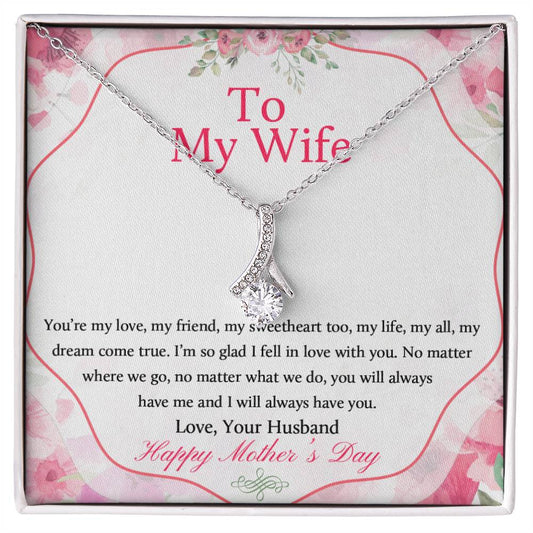To My Wife Mother's Day Necklace - Happy Mother's Day - Handmade jewelry for wife -  Necklace with love message for wife - Husband Gift For Wife - My Future Wife - Anniversary Gift For Wife