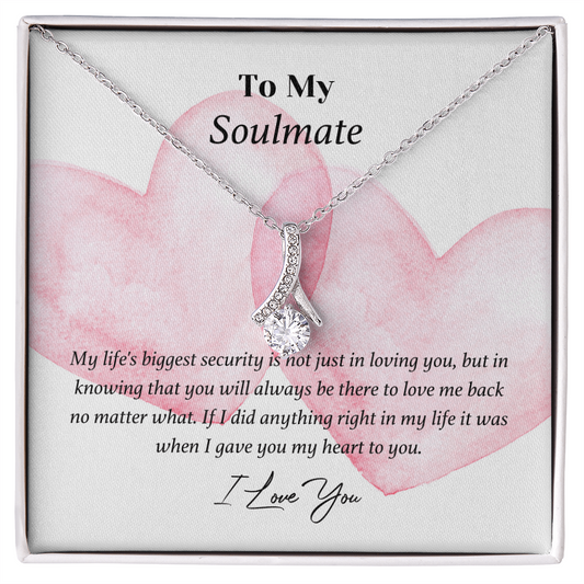 To My Soulmate - I Love You Necklace - To My Wife Necklace From Husband - To My Soulmate Necklace For Women - To My Wife Necklace With Message Card