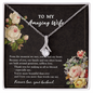 To My Wife Necklace - Valentines Day Gifts for Wife - Wife Birthday Gift - Gift From Husband - Love Knot Necklace - Birthday Present - Holiday  Gift for Wife - Best Gift for Soulmate - Diamond Necklace for Her Birthday Present