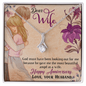 Dear Wife Happy anniversary - Love Your Husband Necklace, Romantic Gift for Wife, White Gold Pendant,  Wife Birthday Gift, Anniversary Gift For Wife from Husband, Necklace with love message for wife