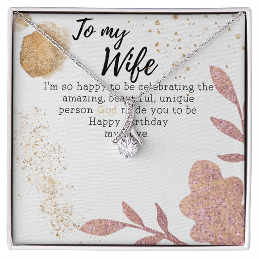 Gift for Wife Birthday - To My Wife Necklace - Happy Birthday My Love - Valentines Day Gifts For Wife -  Wife Birthday Gift -  Anniversary Gift For Wife from Husband -  Wife Gift -  Wife Necklace