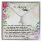 To My Love Wife Necklace - Love your husband lathan - Love Your Husband Lathan - Love knot Pendant Necklace  - Message card for wife