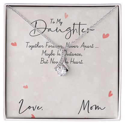 To My Daughter Meaningful Message Card Jewelry Box, Gift for Daughter's Birthday Graduation, Thoughtful for Her from Mom, 2026 Birthday Alluring Beauty Necklace