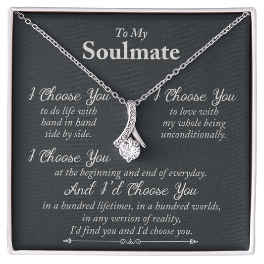 To My Soulmate Necklace - I Choose You - To My Queen - To My Wife Necklace Anniversary Gift For Wife - To My Wife Necklace From Husband - Anniversary Gift For Wife from Husband