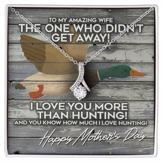 Gift My Wife Necklace From Husband  - to My Soulmate Necklace for Women - Necklace for Wife From Husband - to My Amazing Wife - I Love You More Than Duck Hunting - Handmade Necklace Gift for Wife