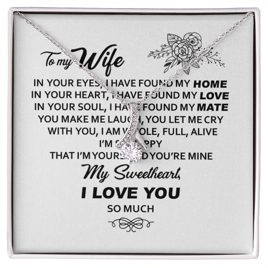 To My Wife - Heart Pendant Necklace - To My Wife Necklace With Message Card - Anniversary Gift For Wife - To My Wife Necklace - Husband Gift For Wife - Engagement Gift - Gift For Women - Birthday Gift