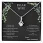 Dear Wife A special necklace to warm her heart - Love Your Husband, White Gold Name Necklace, Love Pendant Necklace, To My Soulmate Necklace For Women, Anniversary Gift For Wife, Valentine's day gift