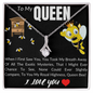 To My Queen bee - To My Queen soulmate - Forever Love Necklace Birthday Gift For Wife - To My Wife Necklace Anniversary Gift For Wife - Gift For Wife - Necklace For Wife - I  love you