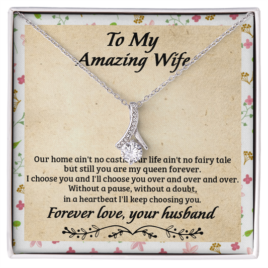 Gift For My Wife - Romantic Wife Gift - Wife Birthday Surprise - To My Amazing Wife Necklace - Gift For Wife - Still Choose You - Love Knot - Customize Couple Necklace  - Valentine's day gift - Gift for her him - Anniversary gift