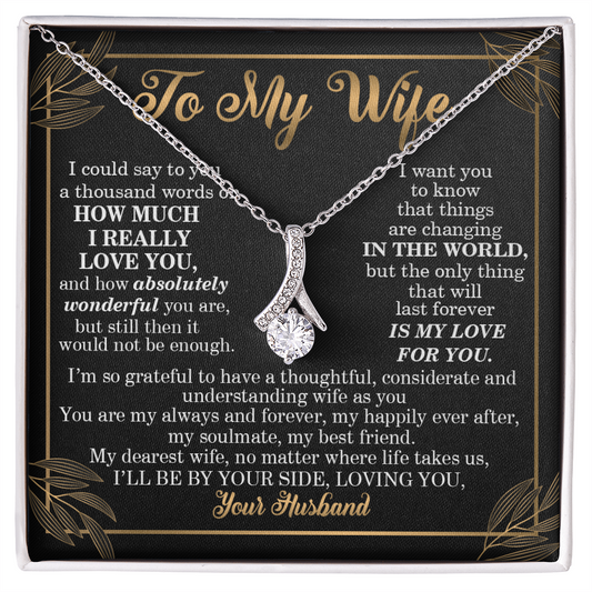 To My Wife Loving Your Husband - To My Wife Necklace From Husband - To My Soulmate Necklace For Women - Necklace For Wife From Husband -