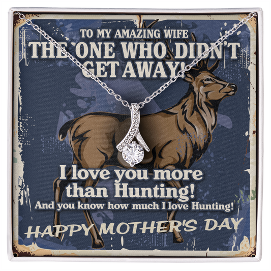 To My Amazing Wife - I love you more than hunting! - To My Wife Necklace - Romantic Gift for Wife - Couple Necklace Set - Friendship Necklaces - Customize Couple Necklace - Soulmate Necklace For Women- Custom Necklace For Wife