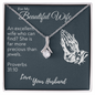 White Gold Name Necklace, 14K Solid Gold Name Pendant, Gold Woman Name Jewelry, For My Beautiful Wife Love Your Husband, Necless for your beloved wife, Neckless Gift for your wife,