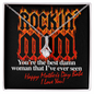 Rockin' Mom You're the Best Damn Woman That I've Ever Seen - Happy Mother's Day - to My Wife Necklace- Valentines Day Gifts for Wife - Couple Necklace Set - Friendship Necklaces- Customize Couple Necklace