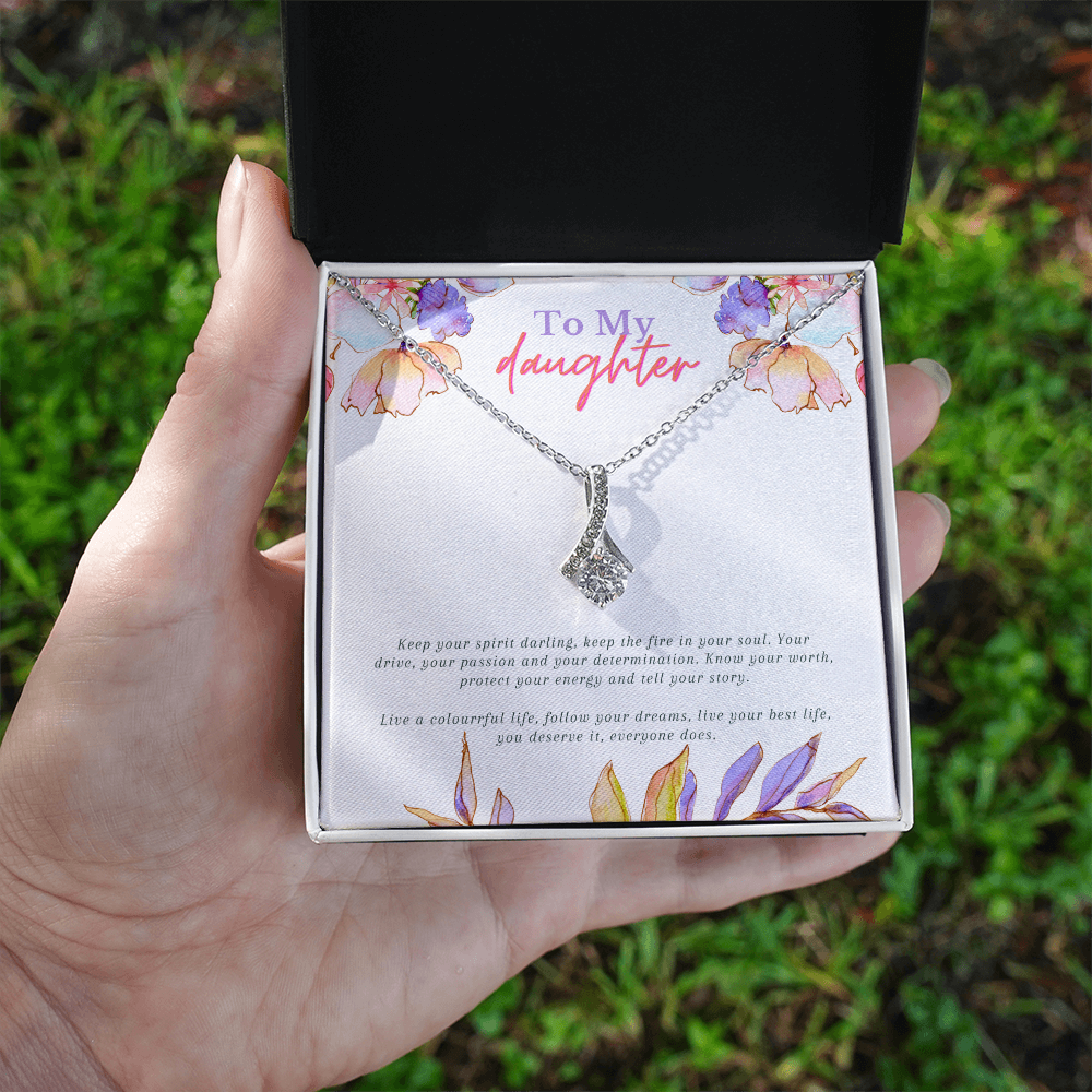 To My Daughter Necklace From Dad With Heartfelt Message & Elegant Box, Gifts For Daughter From Mom, Beautiful Jewelry Gift From Love Daddy Mommy On Graduation, Birthday 2026, Wedding, Valentine's Day