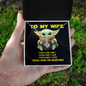 YODA ONE - MY WIFE - ELEGANT NECKLACE - To My Wife Yoda One I Met - Best Gift for her - Wife Gift - Soulmate Gift - Necklace for her - Wadding Gift