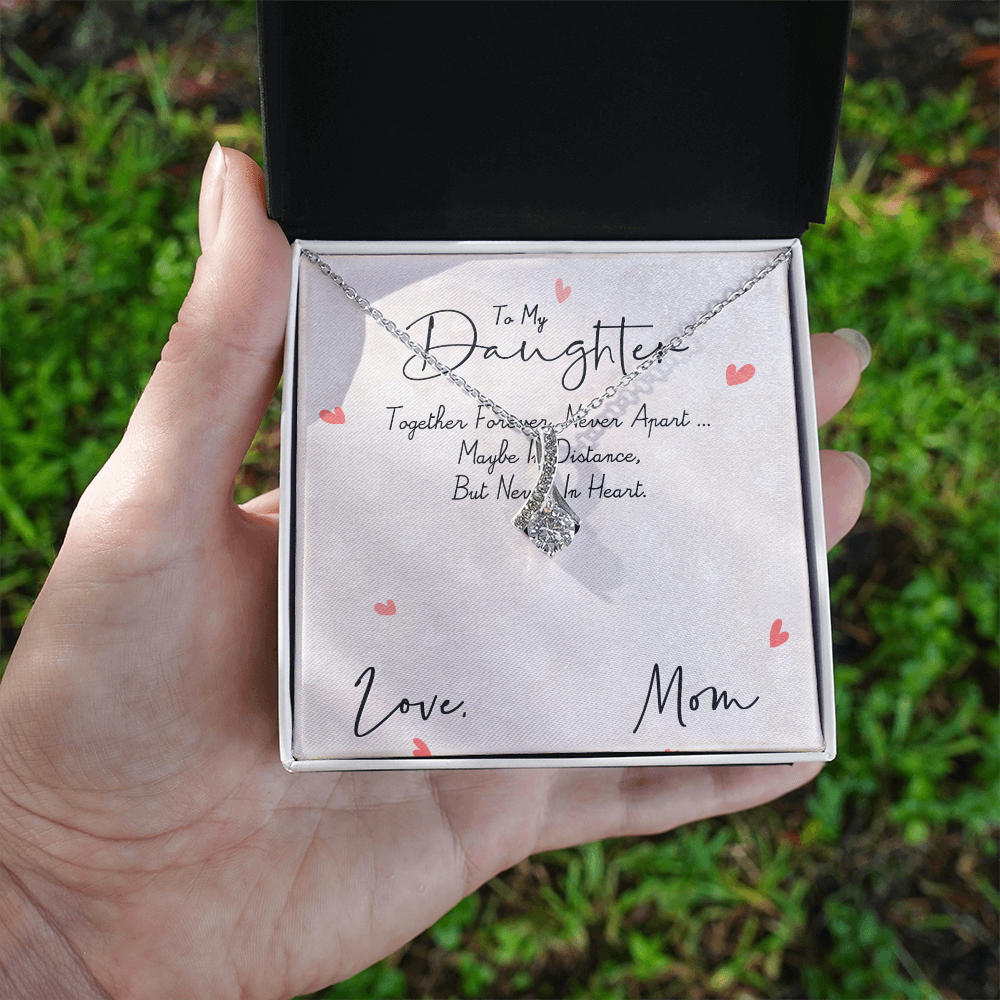 To My Daughter Meaningful Message Card Jewelry Box, Gift for Daughter's Birthday Graduation, Thoughtful for Her from Mom, 2026 Birthday Alluring Beauty Necklace