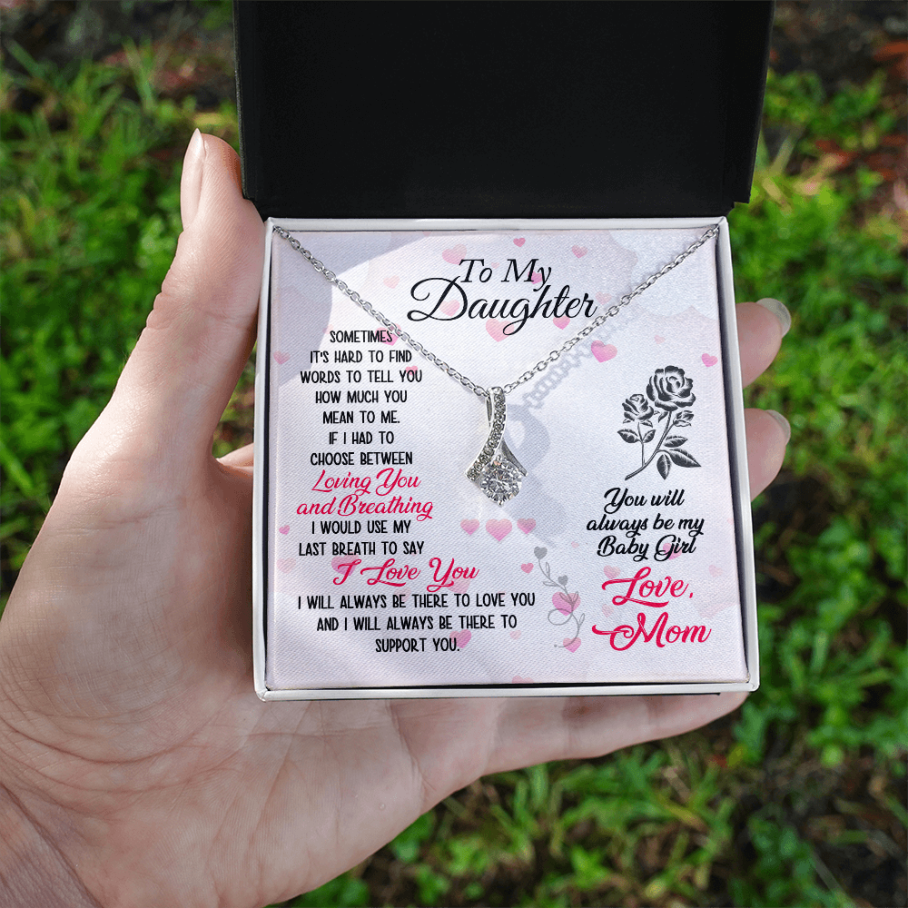 To My Daughter Alluring Beauty Necklace, Birthday Christmas Gift for Daughter, Meaningful Jewelry From Mom Parents