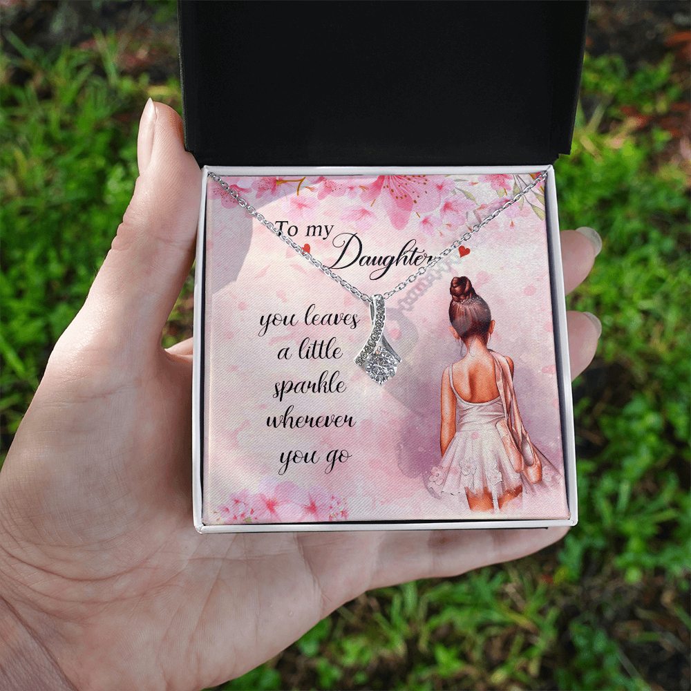 To My Daughter Necklace From Dad With Heartfelt Message & Elegant Box, Gifts For Daughter From Mom, Beautiful Jewelry Gift From Love Daddy Mommy On Graduation, Birthday 2026, Wedding, Valentine's Day