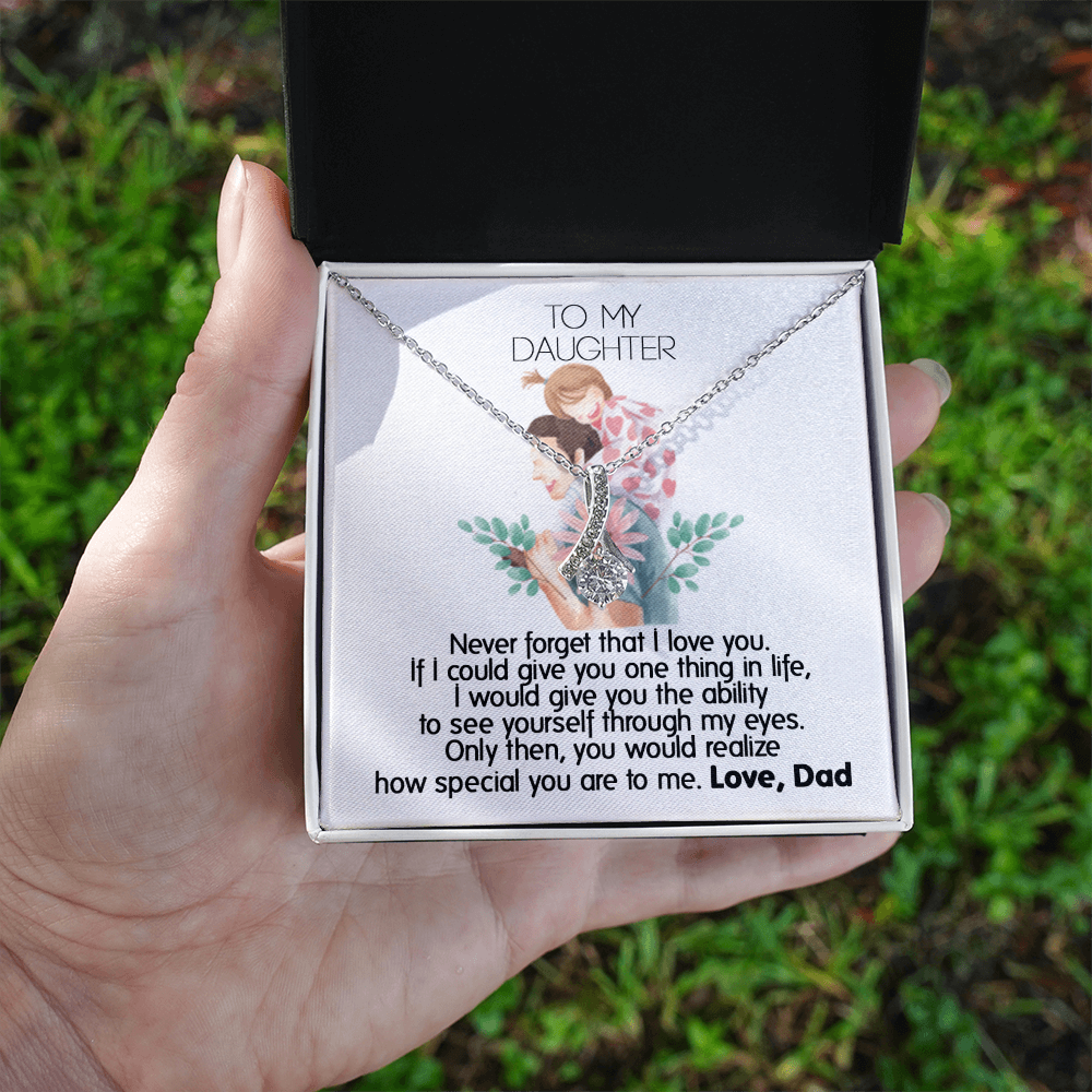 To My Daughter Necklace From Dad With Heartfelt Message & Elegant Box Gifts From Daddy Papa, Father Daughter Beautiful Jewelry Gift On Graduation or Birthday 2026