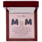 Dear Mom Alluring Beauty Necklace Gift From Daughter Son, Christmas Birthday Present, 2026 Mothers Day Gift Ideas, Jewelry for Her, Motivational Card Necklace for Mommy