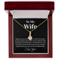 White Gold Name Necklace, 14K Solid Gold Name Pendant, Amazing Wife Love Knot Necklace - I Love You,  Romantic Gift for Wife, White Gold Pendant, Romantic Poet, Classic Gift for Wife,