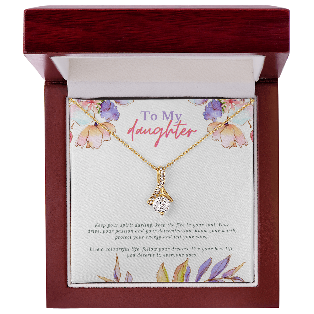 To My Daughter Necklace From Dad With Heartfelt Message & Elegant Box, Gifts For Daughter From Mom, Beautiful Jewelry Gift From Love Daddy Mommy On Graduation, Birthday 2026, Wedding, Valentine's Day