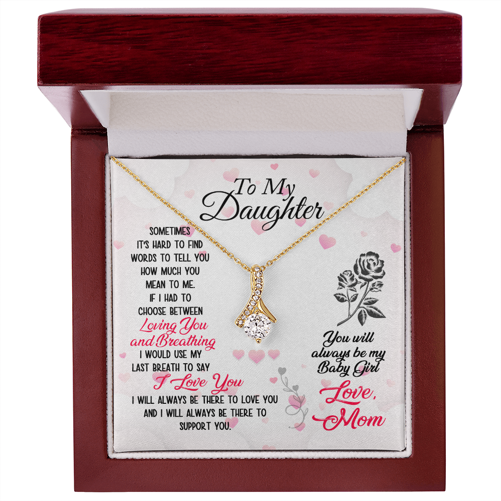 To My Daughter Alluring Beauty Necklace, Birthday Christmas Gift for Daughter, Meaningful Jewelry From Mom Parents