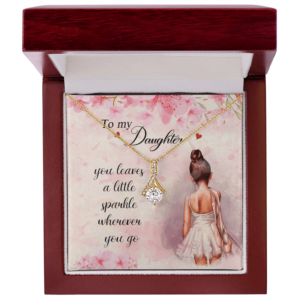 To My Daughter Necklace From Dad With Heartfelt Message & Elegant Box, Gifts For Daughter From Mom, Beautiful Jewelry Gift From Love Daddy Mommy On Graduation, Birthday 2026, Wedding, Valentine's Day