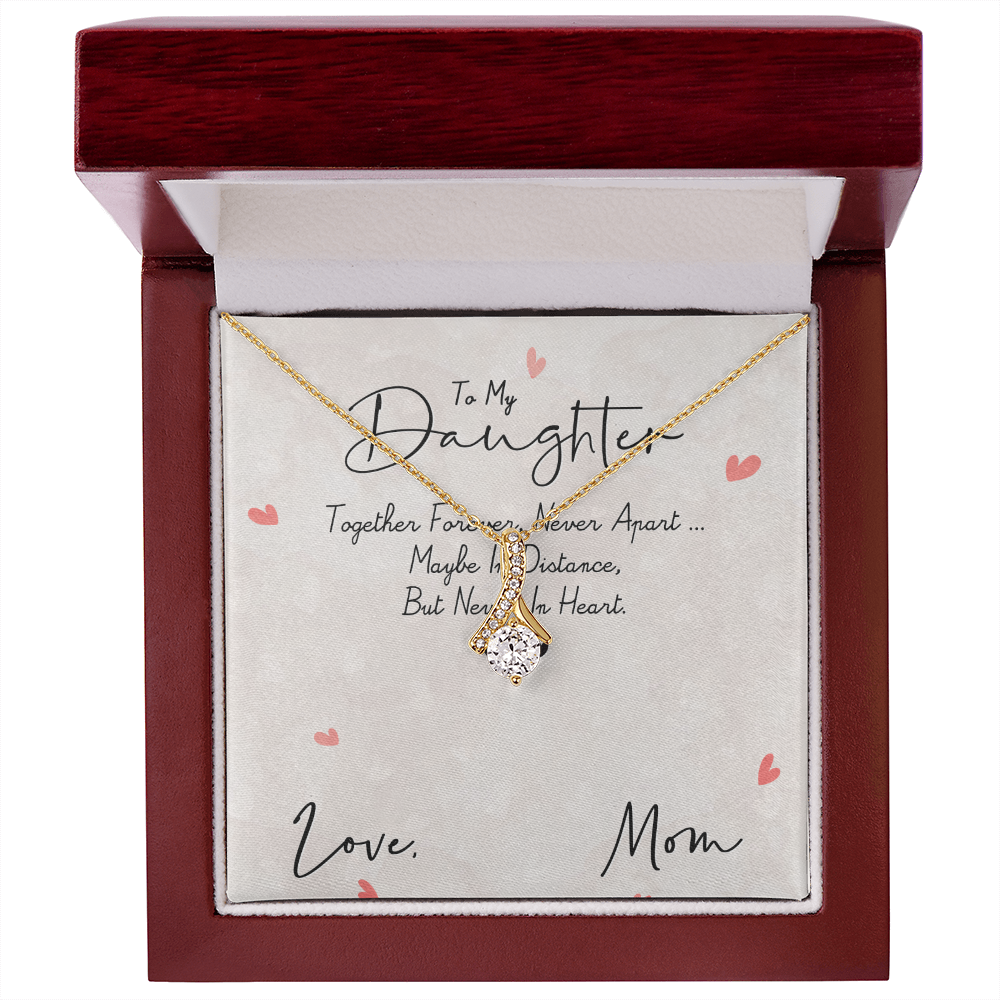To My Daughter Meaningful Message Card Jewelry Box, Gift for Daughter's Birthday Graduation, Thoughtful for Her from Mom, 2026 Birthday Alluring Beauty Necklace