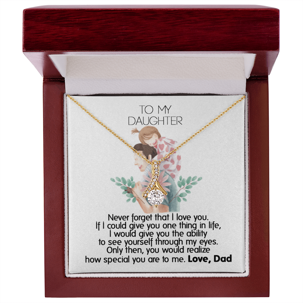 To My Daughter Necklace From Dad With Heartfelt Message & Elegant Box Gifts From Daddy Papa, Father Daughter Beautiful Jewelry Gift On Graduation or Birthday 2026