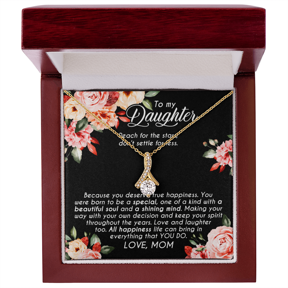 To My Daughter Necklace From Mom With Heartfelt Message & Elegant Box, Gifts For Daughter From Mama, Beautiful Jewelry Gift From Love Mommy On Graduation, Birthday 2026, Wedding, Valentine's Day