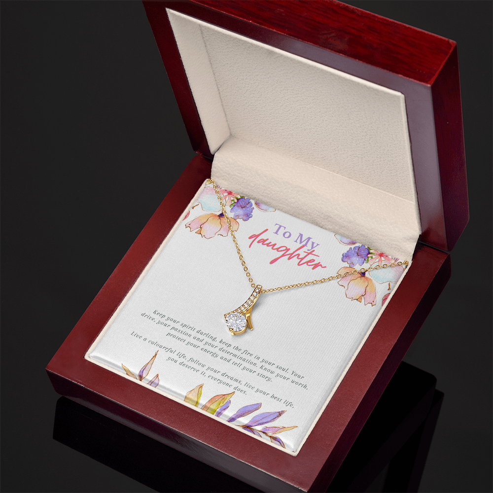 To My Daughter Necklace From Dad With Heartfelt Message & Elegant Box, Gifts For Daughter From Mom, Beautiful Jewelry Gift From Love Daddy Mommy On Graduation, Birthday 2026, Wedding, Valentine's Day