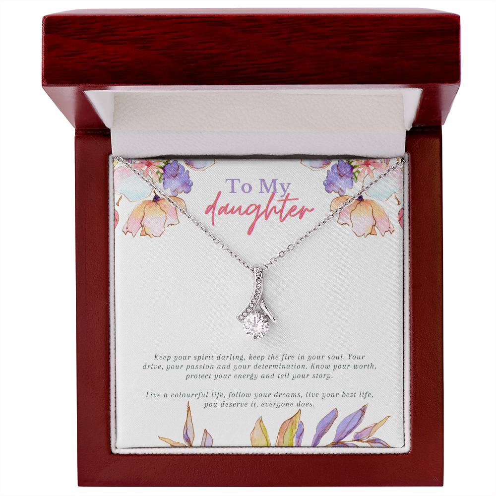 To My Daughter Necklace From Dad With Heartfelt Message & Elegant Box, Gifts For Daughter From Mom, Beautiful Jewelry Gift From Love Daddy Mommy On Graduation, Birthday 2026, Wedding, Valentine's Day