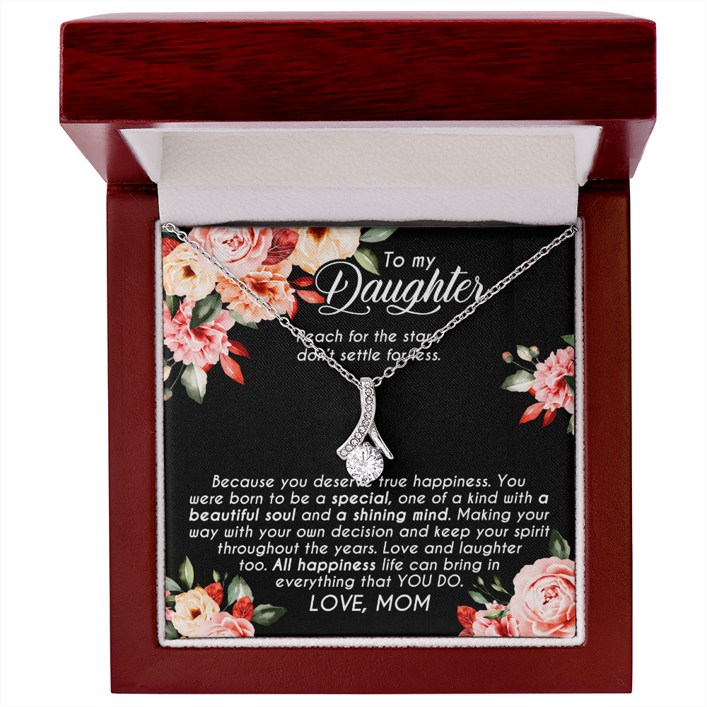 To My Daughter Necklace From Mom With Heartfelt Message & Elegant Box, Gifts For Daughter From Mama, Beautiful Jewelry Gift From Love Mommy On Graduation, Birthday 2026, Wedding, Valentine's Day