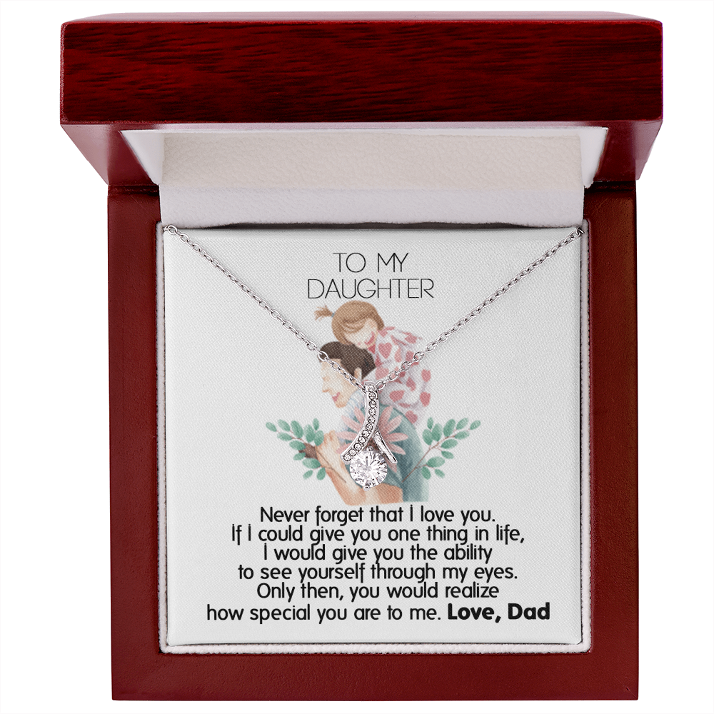 To My Daughter Necklace From Dad With Heartfelt Message & Elegant Box Gifts From Daddy Papa, Father Daughter Beautiful Jewelry Gift On Graduation or Birthday 2026